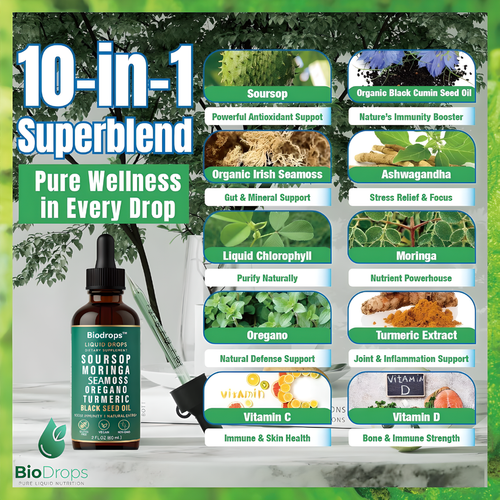 BioDrops™ | The 6-in-1 Vitality Elixir (Soursop + Sea Moss)