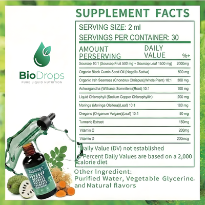 BioDrops™ | The 6-in-1 Vitality Elixir (Soursop + Sea Moss)